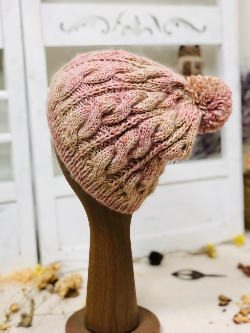 ChiChi Handmade-Twisted Woolen Hat-Woolen Woolen Hat - หมวก - ขนแกะ สึชมพู
