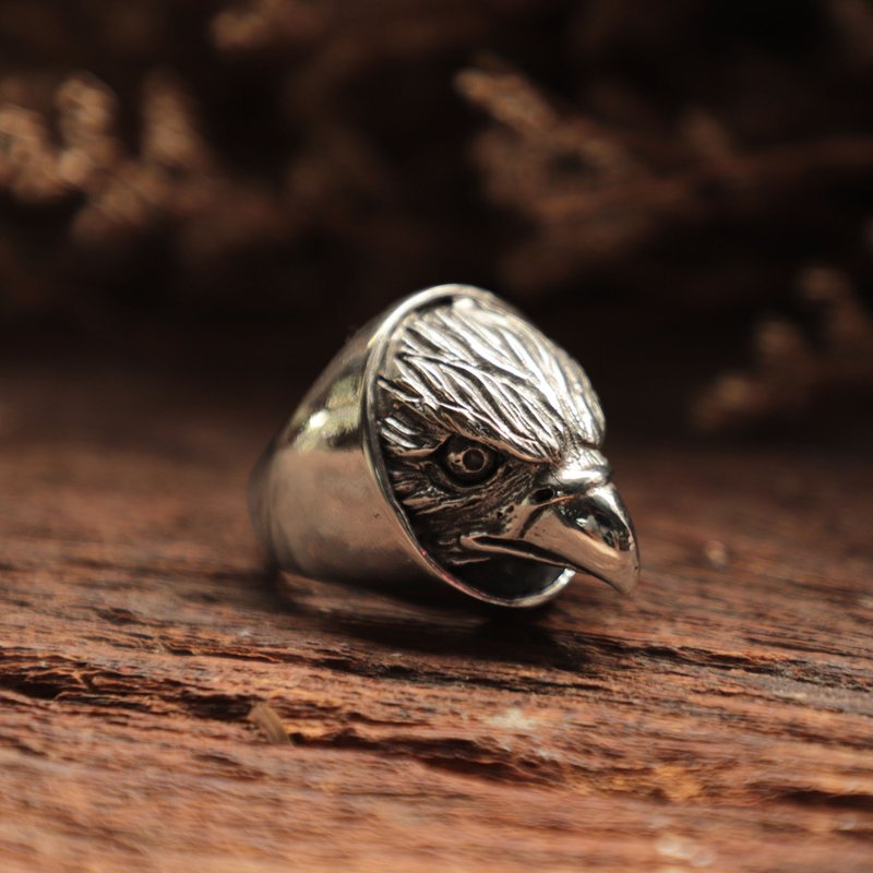 Eagles oval Ring for man made of sterling silver 925 American football style - General Rings - Sterling Silver Silver