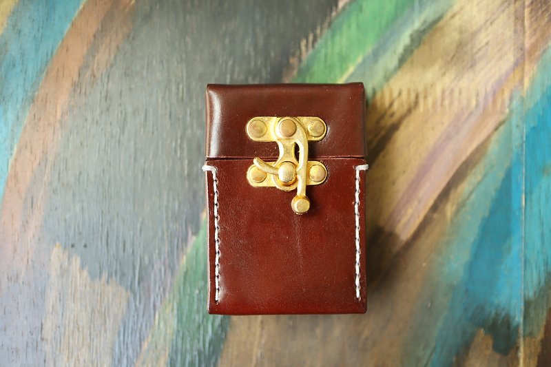 Leather cigarette case brown - อื่นๆ - หนังแท้ สีนำ้ตาล