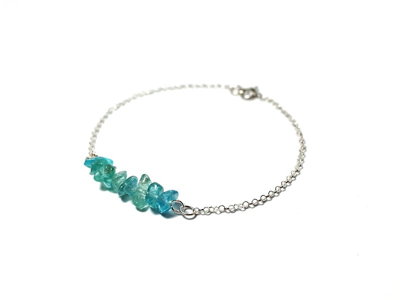 Silver925 Bracelet , Apatite - Bracelets - Gemstone Blue