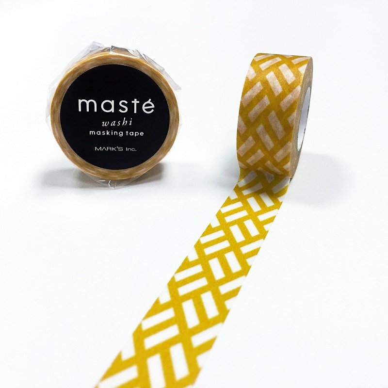 maste 和紙膠帶 海外限定-Multi 和風【二之字-黃 (MST-MKT204-YE)】 - 紙膠帶 - 紙 黃色