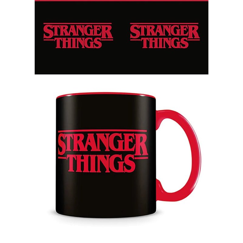 【Stranger Things 】Red and Black Logo Colored Inner Mug Cup - Mugs - Pottery Multicolor