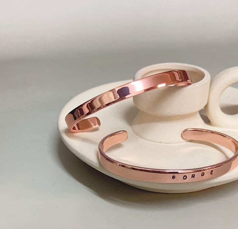 Gift Blessing Rose Gold Rose Gold Customized Blessings Can Be Engraved_Chinese Couples - Bracelets - Other Metals Pink