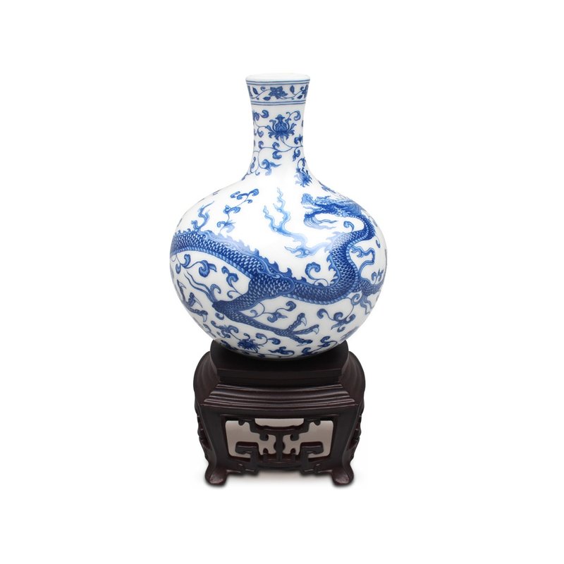青花龍紋天球瓶 - 擺飾/家飾品 - 其他材質 