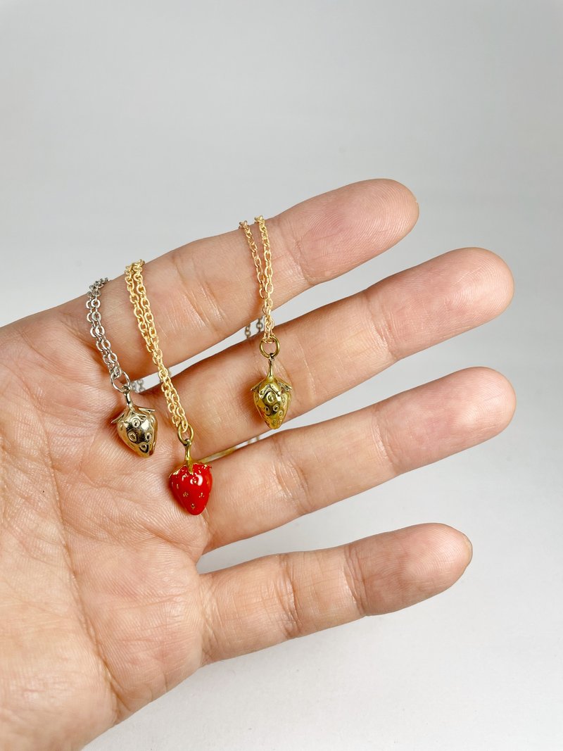 Strawberry Miniature Necklace Available in 3 Colourways - 項鍊 - 其他金屬 