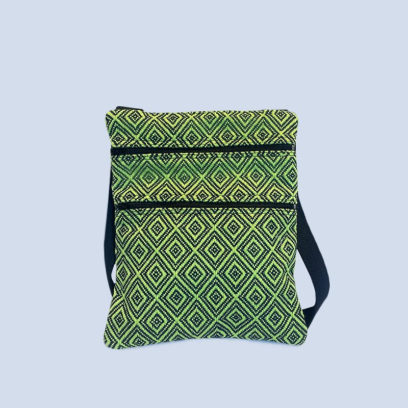 Qulih Balay Woven Classic Argyle Crossbody Collection Green - Messenger Bags & Sling Bags - Cotton & Hemp Green