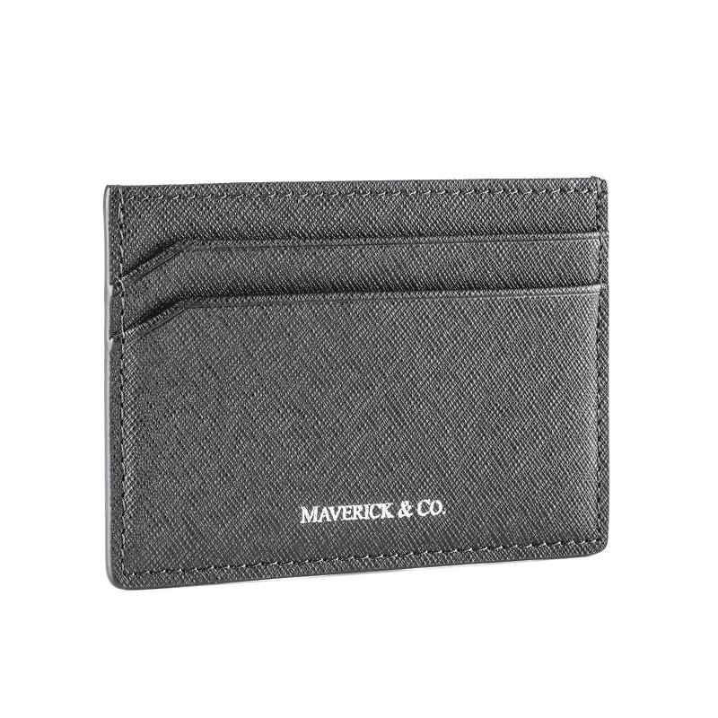 Maverick and Co. - Grey Sartorial Leather Cardholder - Card Holders & Cases - Genuine Leather Gray