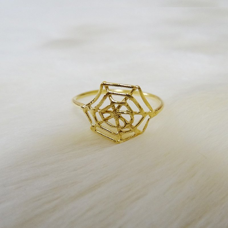 Sedmikrasky Spider web ring K18GF - General Rings - Silver Gold