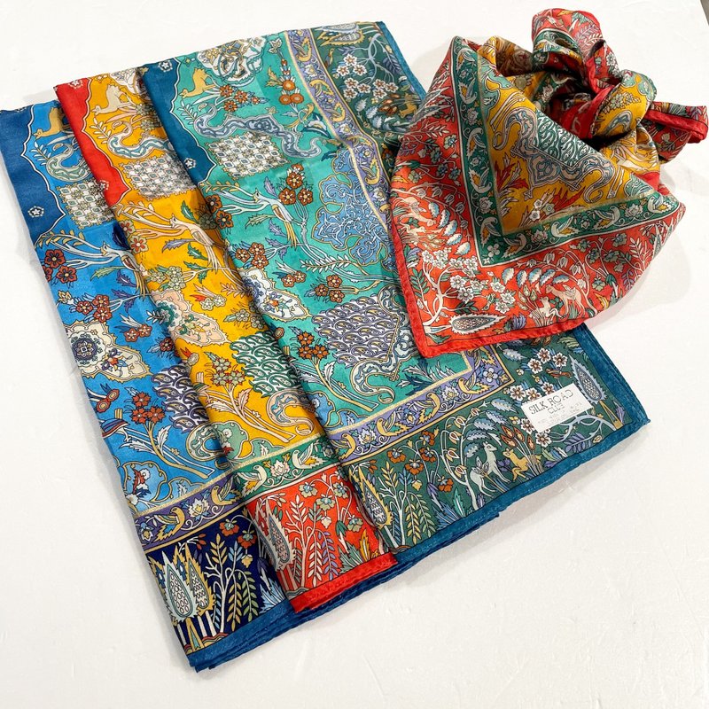 Kyoto scarf (silk scarf)-Silk Road Series-Isfahan - หูกระต่าย/ผ้าพันคอผู้ชาย - วัสดุอื่นๆ 