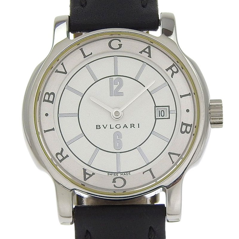【日本直送】ブルガリ BVLGARI ソロテンポ 腕時計 ST29S SS×レザー クオーツ アナログ表示 ホワイト文字盤 レディース【中古】 - 女錶 - 不鏽鋼 白色