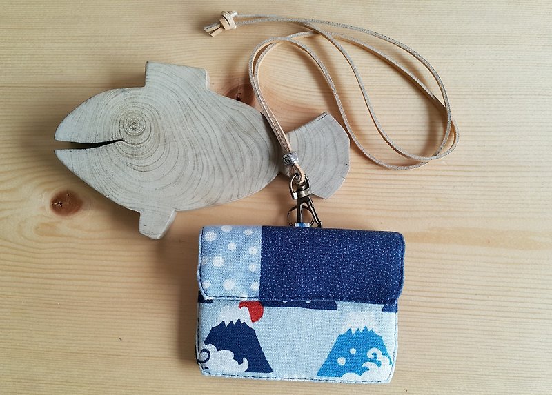 "Mini bear hand-made" Fuji multifunction ((double-sided)) a small bag card sets / sets of documents can be set + Leather sole paragraph ❤ - Knitting, Embroidery, Felted Wool & Sewing - Cotton & Hemp 
