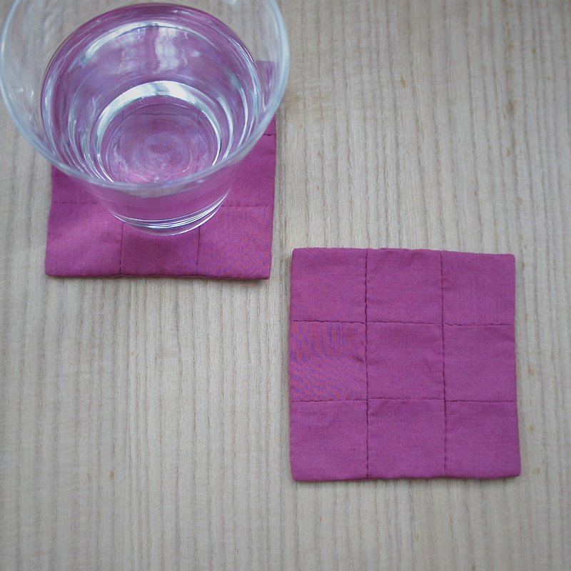 Handmade coaster "SQUARE 四角" purple - ที่รองแก้ว - ผ้าฝ้าย/ผ้าลินิน สีม่วง