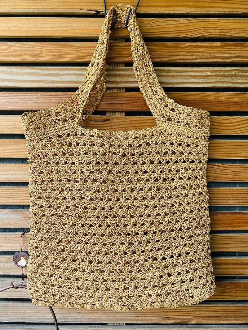 Rattan woven floral shoulder bag/book bag/L - Messenger Bags & Sling Bags - Other Materials Khaki