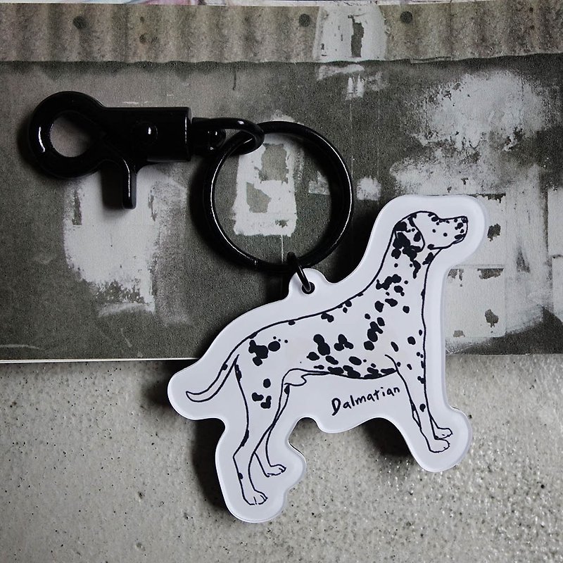 [Fast Shipping] Dalmatian Keychain - ที่ห้อยกุญแจ - อะคริลิค สีกากี