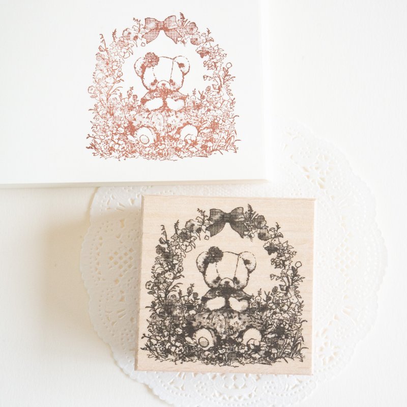 印章 - 泰迪熊 No.2 / Vintage girly - 印章/印台 - 橡膠 咖啡色