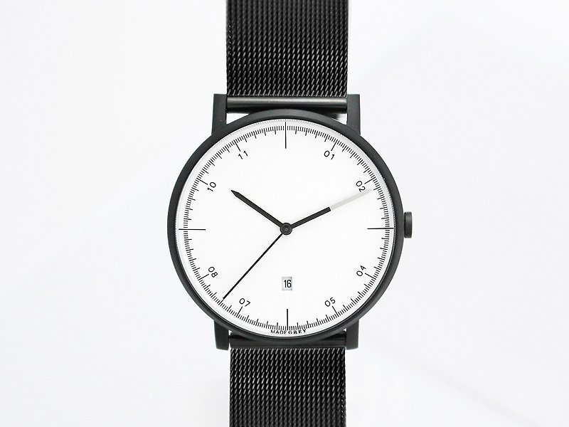 ブラックMG001ウォッチ|バンドメッシュ - 腕時計 - 金属 ブラック