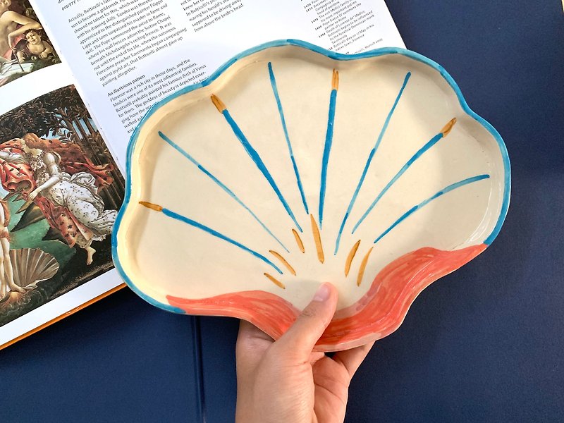 Shell Plate - 盤子/餐盤 - 陶 藍色