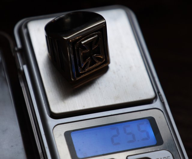 Jourbis アイアンクロスリング　silver925 925シルバー アイアンクロス リング メンズ バイカー チョッパー