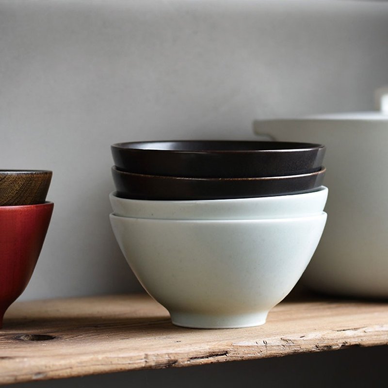 Japanese KINTO HIBI rice bowl/2 colors in total - ถ้วยชาม - เครื่องลายคราม สีเงิน