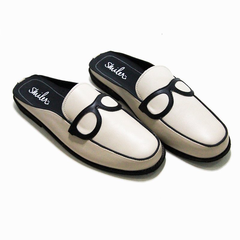 Glasses half-sandals - White - 涼鞋 - 其他材質 白色