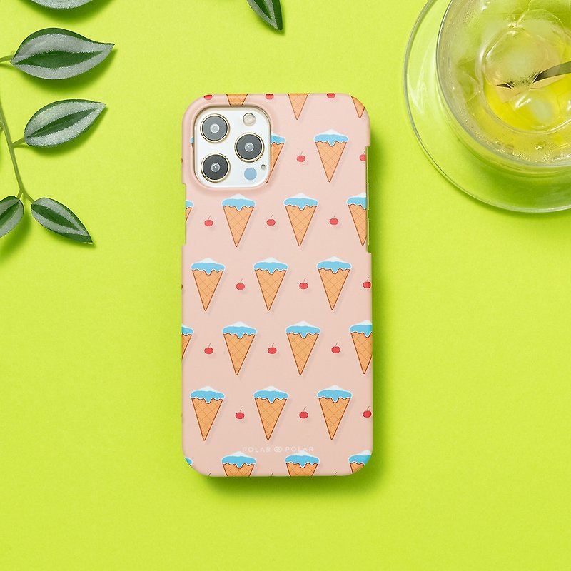 Fujisan Ice-cream (peach) | Snap Case | Samsung / iPhone Case - Phone Cases - Plastic Orange