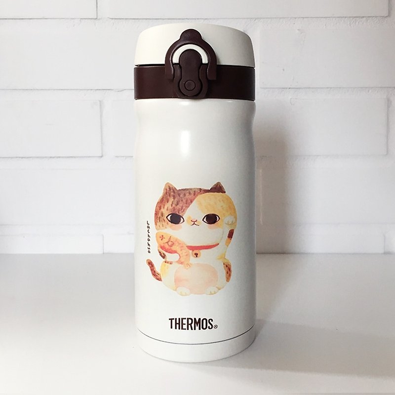 [Racha spend x] Thermos stainless steel vacuum thermos - Lucky Frog - Mugs - Other Metals White