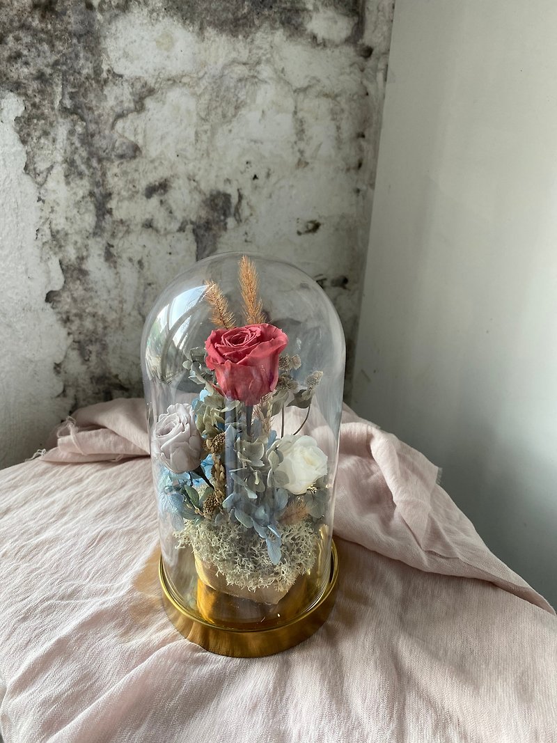 バレンタインギフトガラスフラワーカップの最初の選択肢 - ドライフラワー・ブーケ - 寄せ植え・花 ピンク