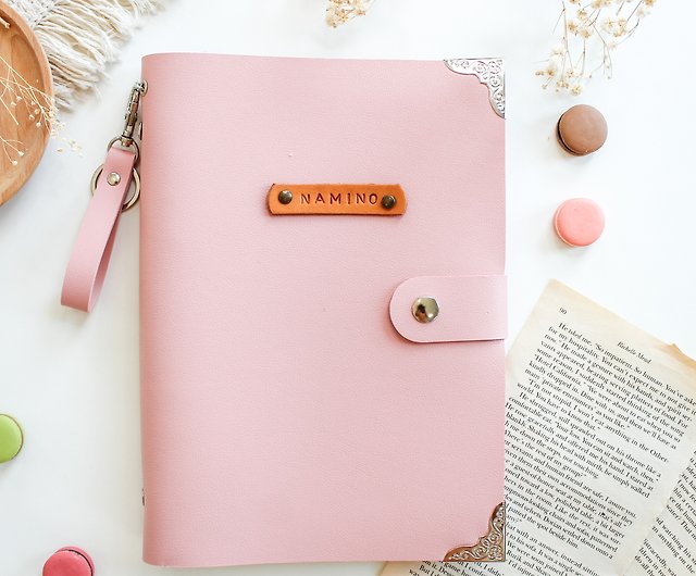 Pink Leather A5 Agenda, Pink Vegan Leather Planner, Pink A5 Planner