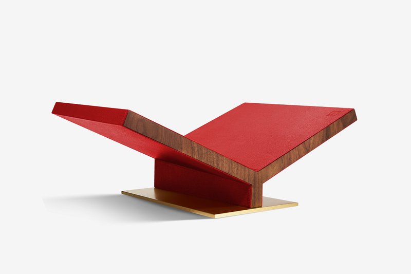 精裝書架Collector Classic Bookstand - Red Peddled Leather - 書架/書擋 - 其他材質 