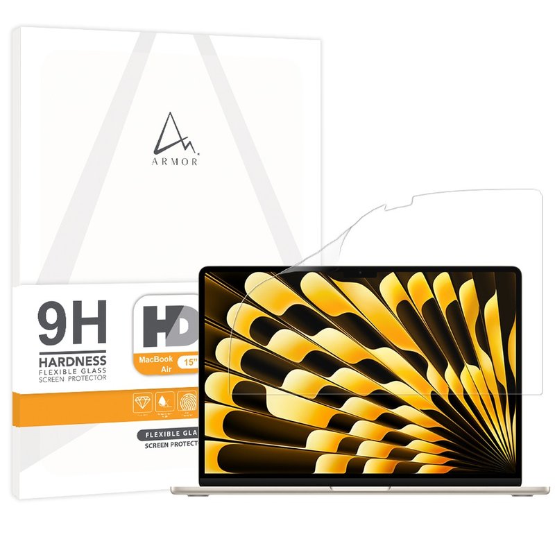 ARMOR MacBook Air 15 (M4/M3/M2), 軟性玻璃9H高清螢幕保護膜 - 電腦配件 - 其他材質 