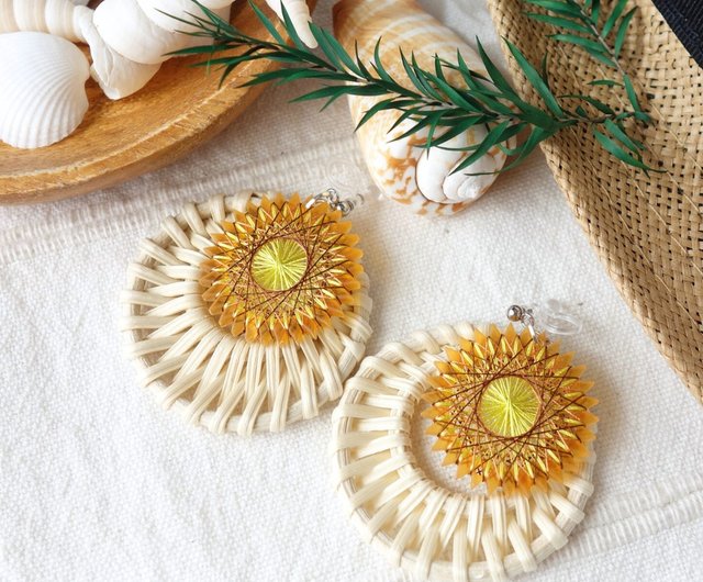 Big hot sale sunflower earrings