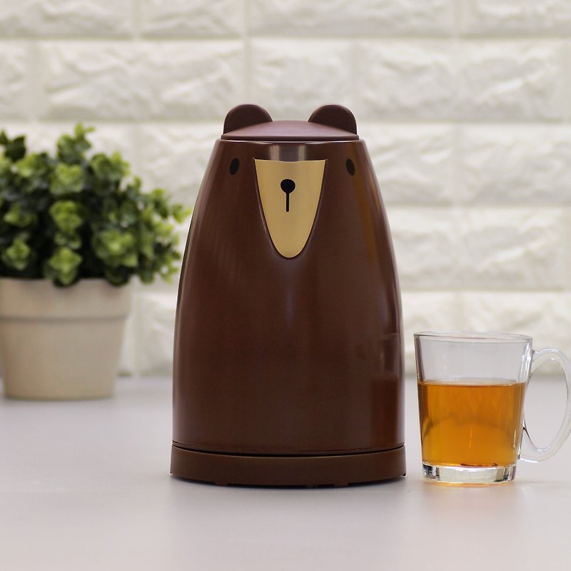 Animal series 1.7L Cordless Electric Water Kettle - Brown Bear - Kitchen Appliances - Other Metals Brown