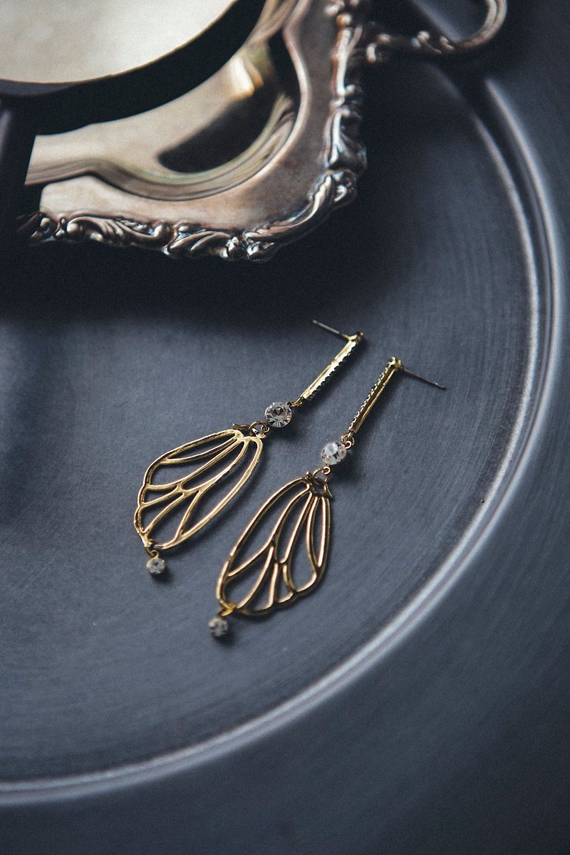 COR-DATE- Butterfly Line Hanging Earrings - Earrings & Clip-ons - Other Materials 