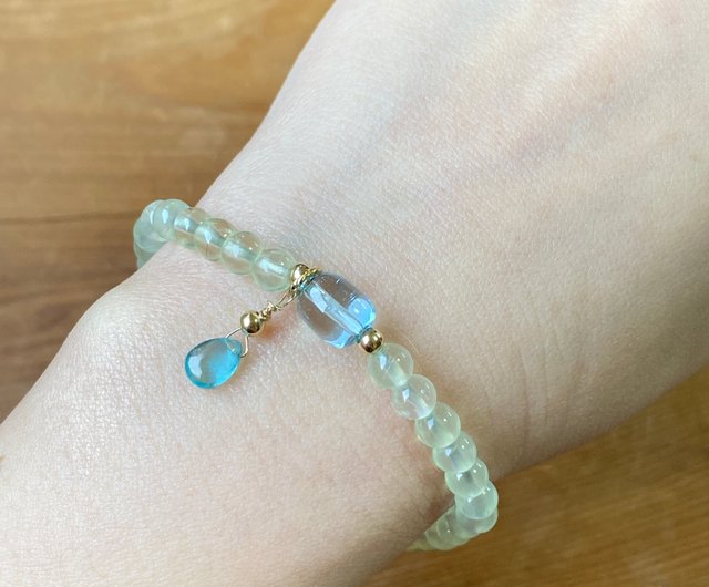 エメラルドギフト。 NianCui-クリアプレナイトデザインブレスレット+