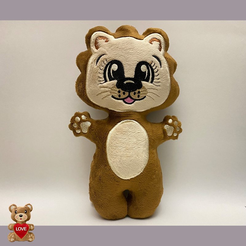 Personalised Cute Lion Stuffed toy - 公仔模型 - 其他金屬 咖啡色
