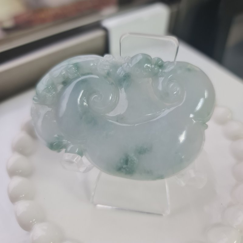 大塊細料呱呱來財龍如意 | 天然緬甸玉A貨翡翠 - 吊飾/掛飾 - 玉石 