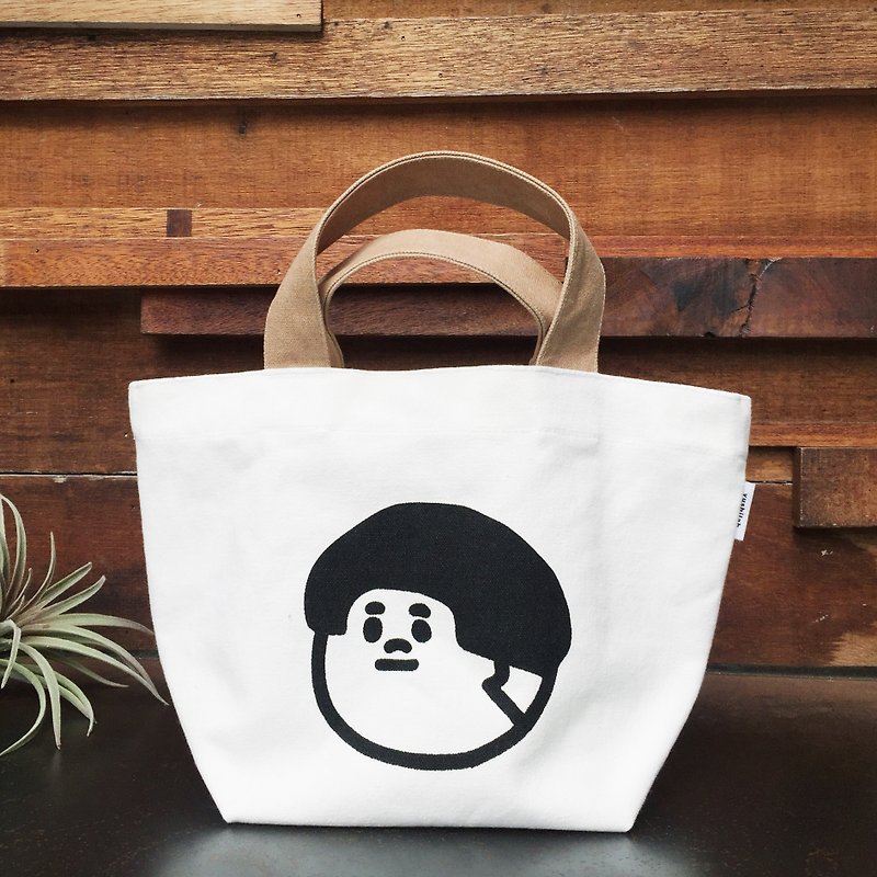 Jie Tai - canvas lunch bag tote - กระเป๋าถือ - ผ้าฝ้าย/ผ้าลินิน 