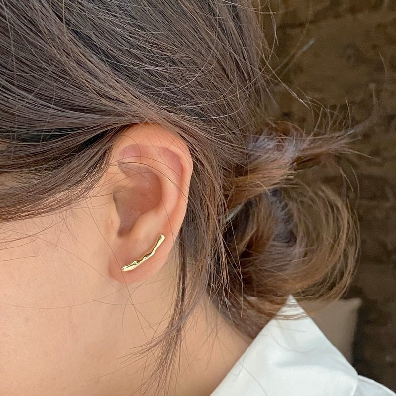 sterling silver 925 I Melting stick ear climber - 耳環/耳夾/耳骨夾 - 純銀 