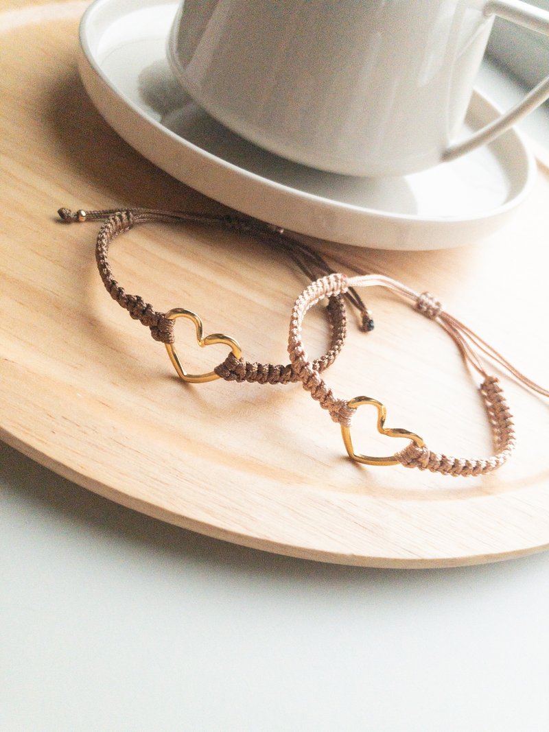 Macrame heart bracelet SET - Bracelets - Other Metals 