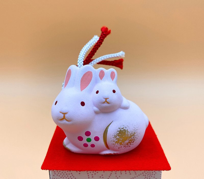 [Lucky Stems and Blessings] Lucky Stems and Zodiac Signs: Rabbit, Origin: Exquisite Parent-Child Rabbit - ของวางตกแต่ง - วัสดุอื่นๆ ขาว
