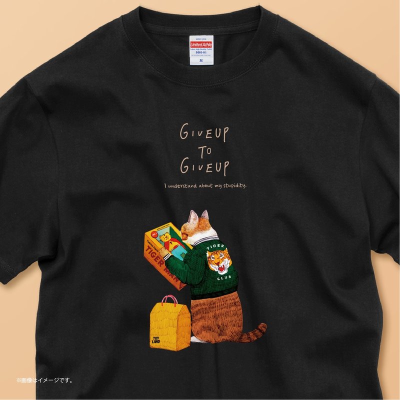 The cat who wants to be a tiger./コットンTシャツ - 女 T 恤 - 棉．麻 白色