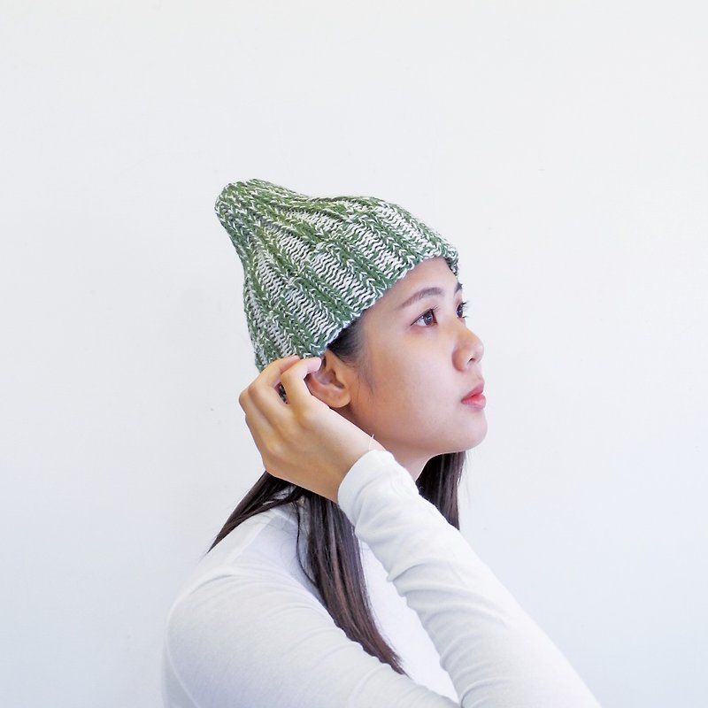 ขนแกะ หมวก สีเขียว - studio chiia Alpaca Beanie - Green
