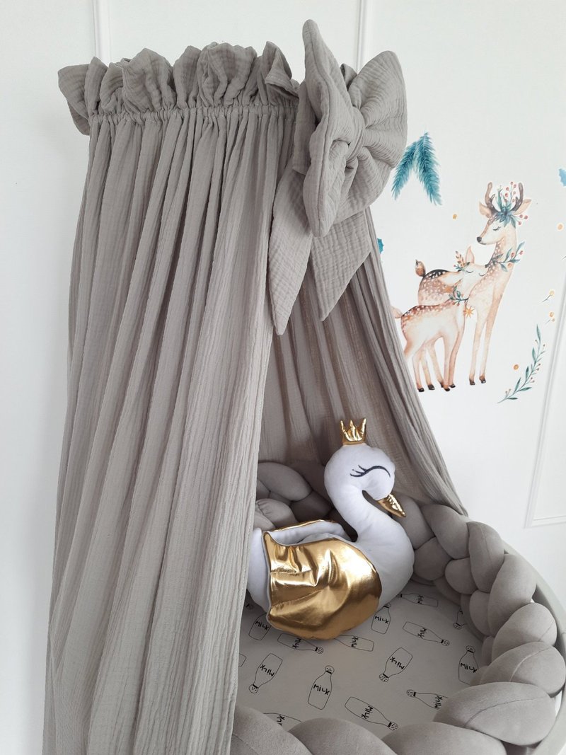 Canopy for nursery / Kids hanging tent for bedroom / Princess playhouse / Muslin - 兒童家具 - 其他材質 多色