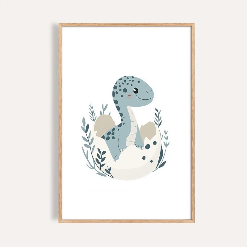孵化中的小恐龍 Dino Hatchling / 童話系列插畫掛畫 - 海報/掛畫/掛布 - 紙 