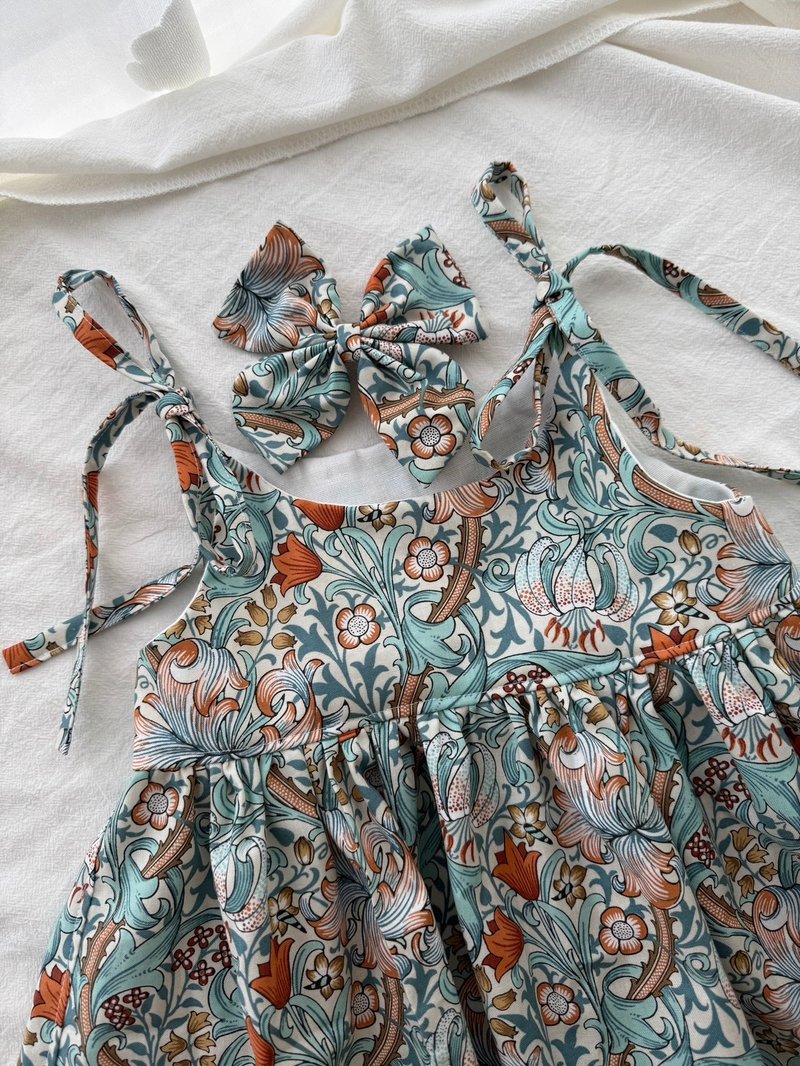 森の角落手作童裝 細肩綁帶小洋裝 圓舞曲之森 女寶洋裝 生日禮 - 女童洋裝/裙子 - 棉．麻 