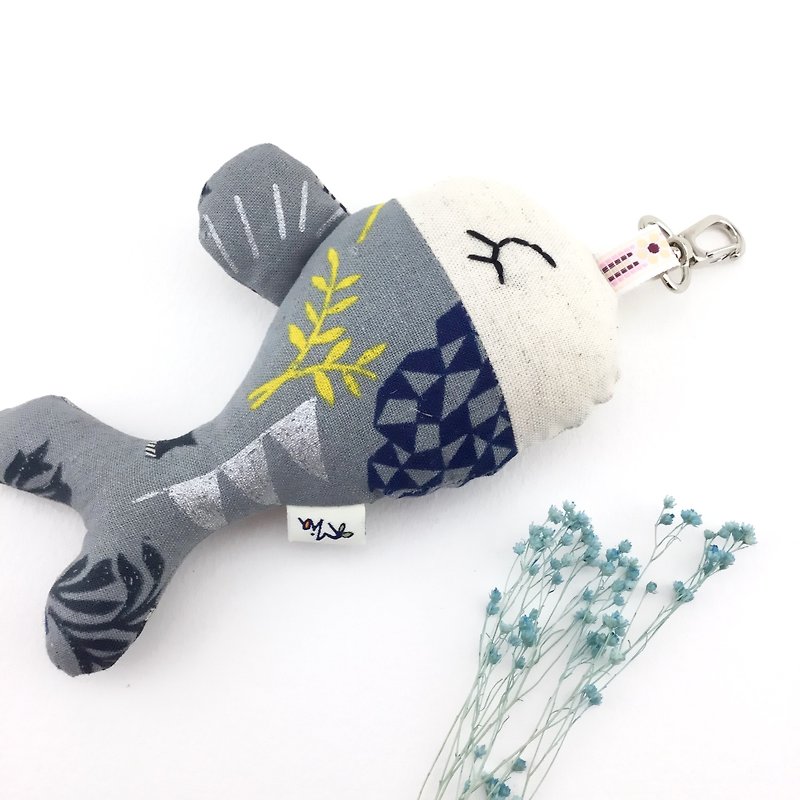 Squid roast - fish fish charm / key ring - there are fish every year - Charms - Cotton & Hemp 