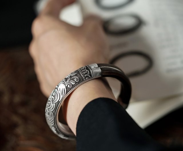 Maharani Men's Silver Open Bracelet