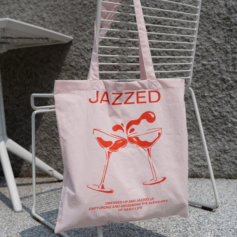 PINK CHAMPAGNE ECO BAG - 手提包/手提袋 - 棉．麻 粉紅色