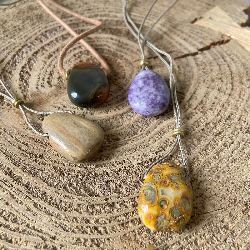 natural stone pendant necklace - Necklaces - Semi-Precious Stones 