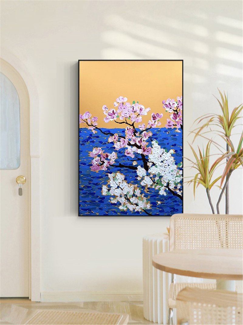 Handmade Abstract Painting Canvas Wall Art Picture for Living Room Decoration - โปสเตอร์ - ลินิน หลากหลายสี